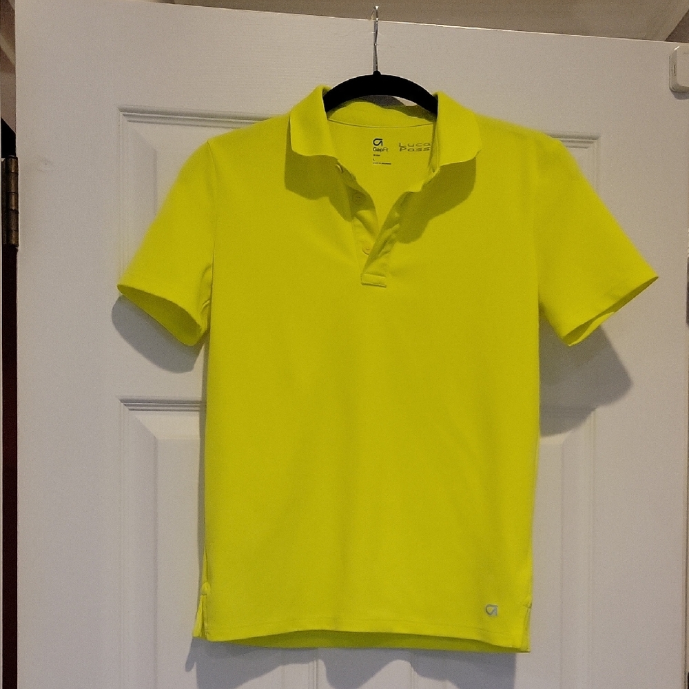 GapKids GapFit Bright Yellow Active Shirt, Size Large, EUC
